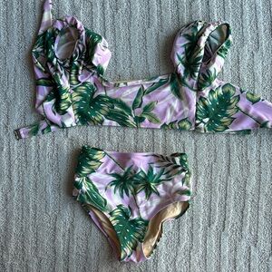 Shade critters 2 piece girls swimsuit ruffle sleeves size 8